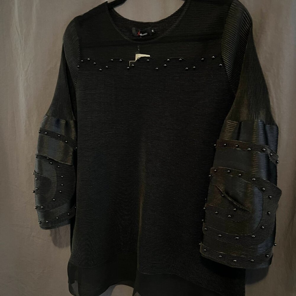 N By Nancy Mod Avant Garde Unique Puff Sleeve Sca… - image 4